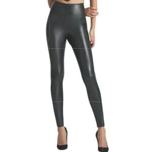 Commando Faux Leather Leggings Compression High Rise Smoothing Waistband Black S
